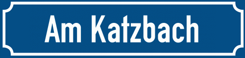 Straßenschild Am Katzbach